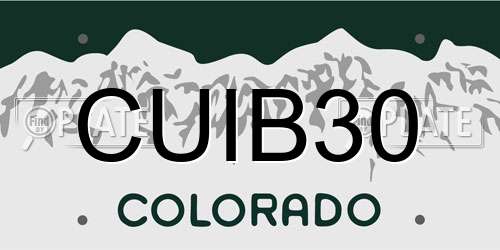 CUIB30 Colorado License Plate