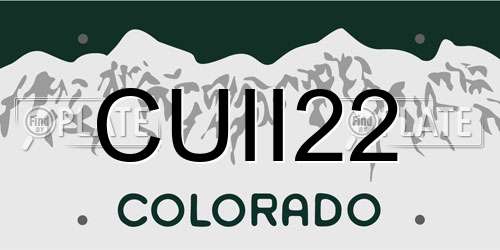 CUII22 Colorado License Plate