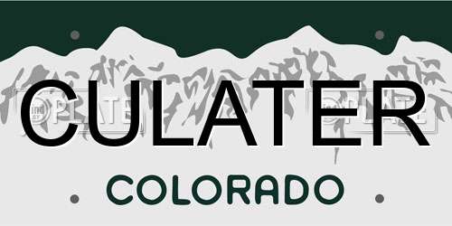 CULATER Colorado License Plate