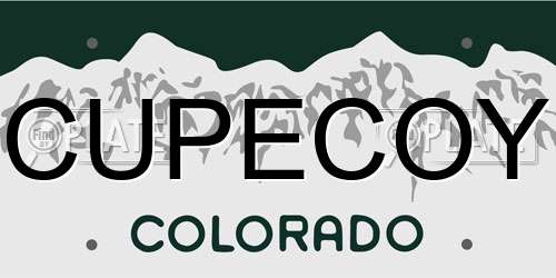 CUPECOY Colorado License Plate