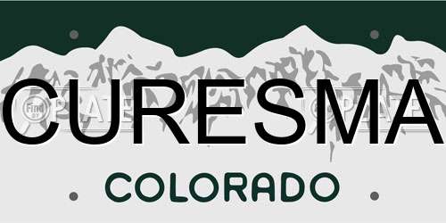 CURESMA Colorado License Plate