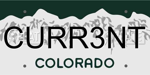 CURR3NT Colorado License Plate