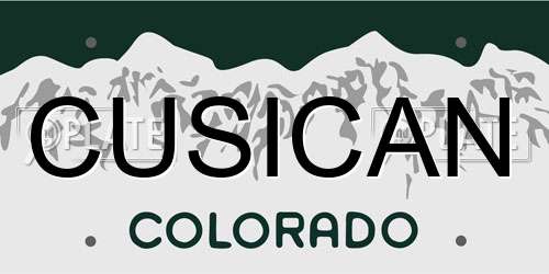 CUSICAN Colorado License Plate