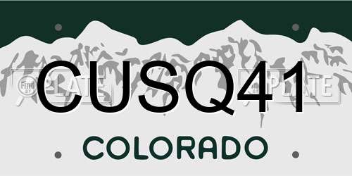 CUSQ41 Colorado License Plate