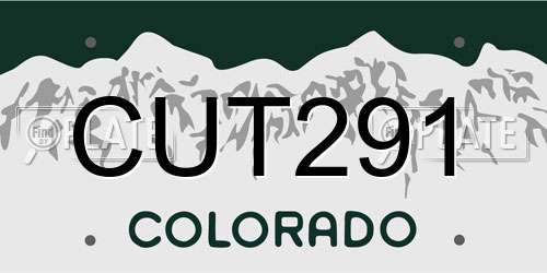 CUT291 Colorado License Plate