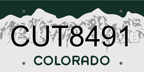 CUT8491 Colorado License Plate