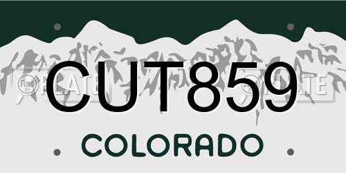 CUT859 Colorado License Plate