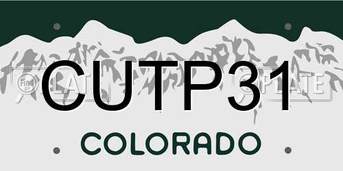 CUTP31 Colorado License Plate