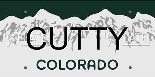 CUTTY Colorado License Plate