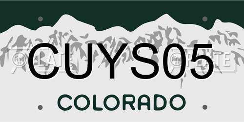 CUYS05 Colorado License Plate