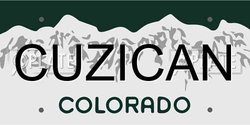 CUZICAN Colorado License Plate
