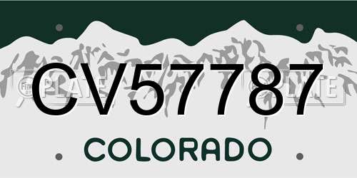 CV57787 Colorado License Plate