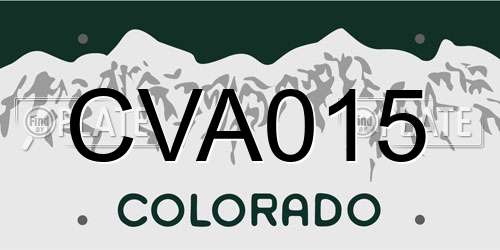 CVA015 Colorado License Plate