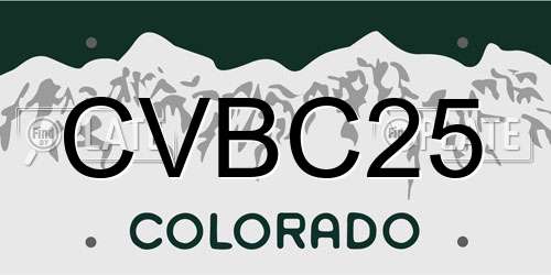 CVBC25 Colorado License Plate