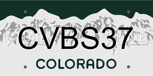 CVBS37 Colorado License Plate