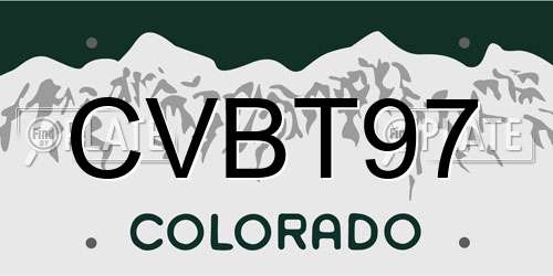 CVBT97 Colorado License Plate