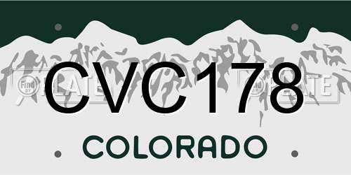 CVC178 Colorado License Plate