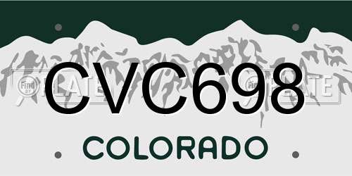 CVC698 Colorado License Plate