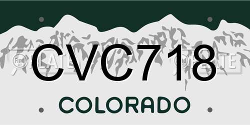 CVC718 Colorado License Plate