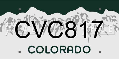 CVC817 Colorado License Plate