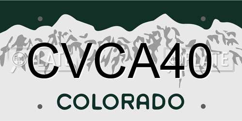 CVCA40 Colorado License Plate