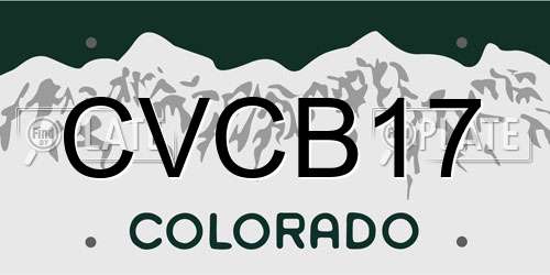 CVCB17 Colorado License Plate