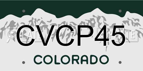 CVCP45 Colorado License Plate