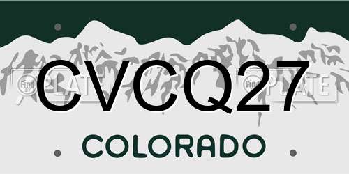 CVCQ27 Colorado License Plate