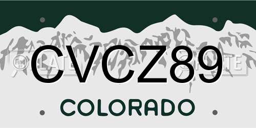 CVCZ89 Colorado License Plate