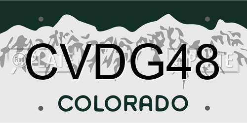 CVDG48 Colorado License Plate