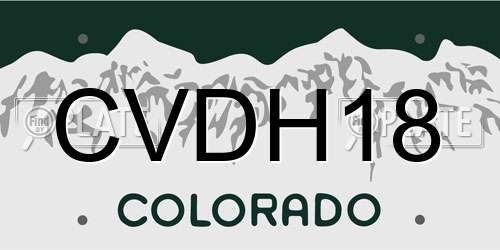 CVDH18 Colorado License Plate