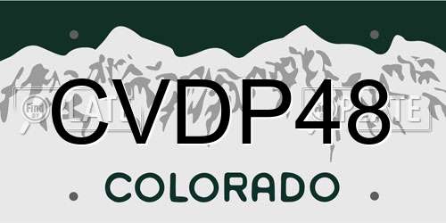 CVDP48 Colorado License Plate