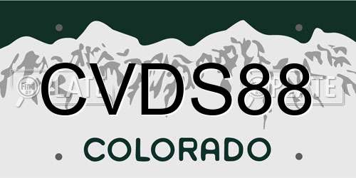 CVDS88 Colorado License Plate