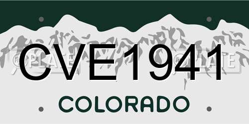 CVE1941 Colorado License Plate