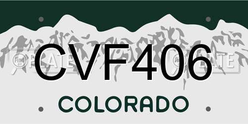 CVF406 Colorado License Plate