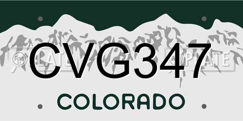 CVG347 Colorado License Plate