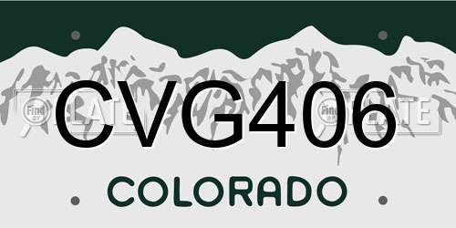CVG406 Colorado License Plate