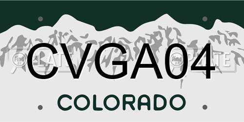 CVGA04 Colorado License Plate
