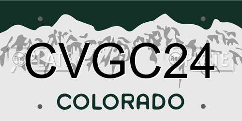 CVGC24 Colorado License Plate