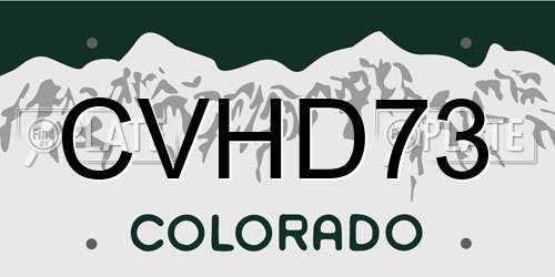 CVHD73 Colorado License Plate