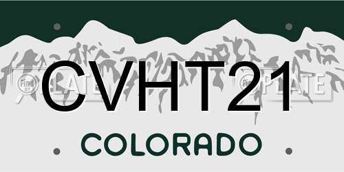CVHT21 Colorado License Plate