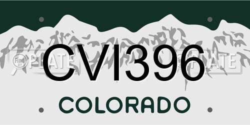 CVI396 Colorado License Plate