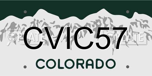 CVIC57 Colorado License Plate