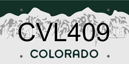 CVL409 Colorado License Plate