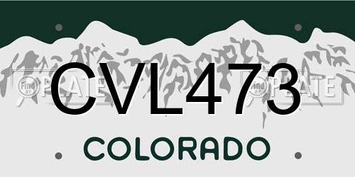 CVL473 Colorado License Plate