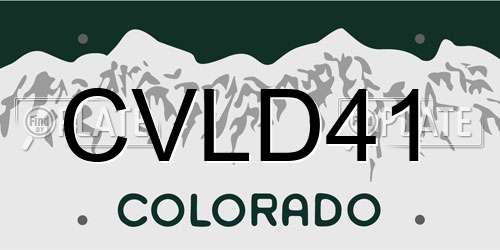 CVLD41 Colorado License Plate