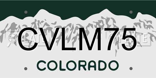 CVLM75 Colorado License Plate