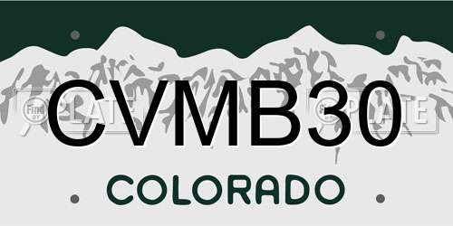 CVMB30 Colorado License Plate