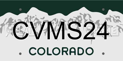 CVMS24 Colorado License Plate