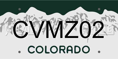 CVMZ02 Colorado License Plate